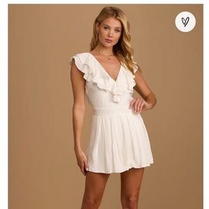 Ruffled sleeveless romper